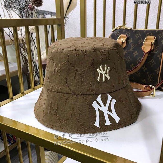 NY男女同款帽子 MLB做舊刺繡漁夫帽遮陽帽  mm1448